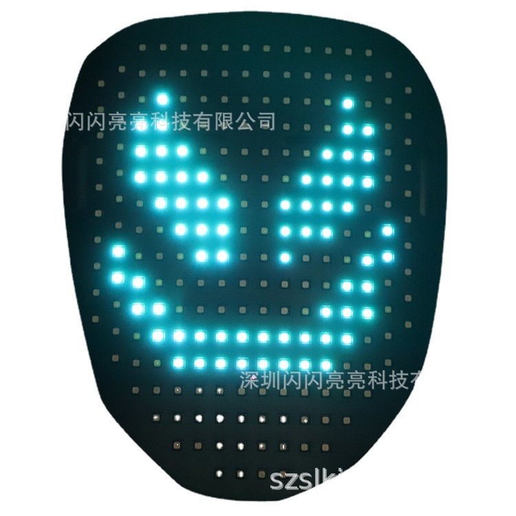 Cross-Border Popular Led Light-Up Mask Gesture Face-Changing Sensor Halloween Party Dance Bar Atmosphere Props