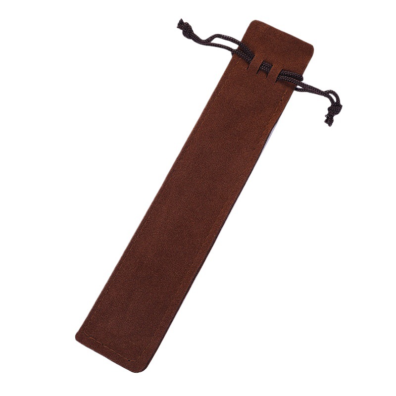 Wholesale In-Stock Thick Double-Sided Velvet Pencil Case Solid Color Drawstring Plush Fabric Packaging Bag Advertising Gift Stationery