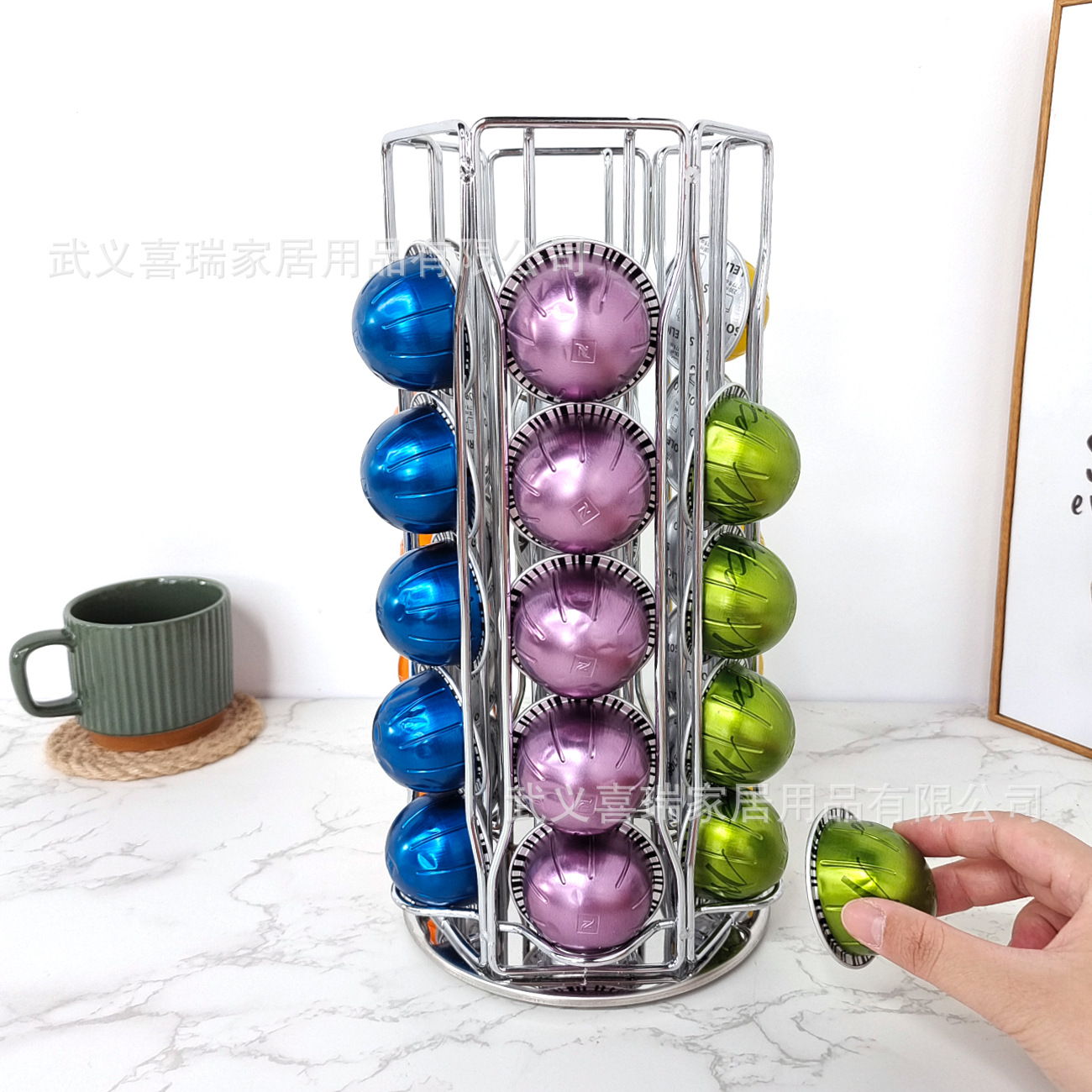 Cross-Border Vertuoline 30-Piece Coffee Capsule Storage Display Rack 360-Degree Rotatable European-Style Capsule Rack