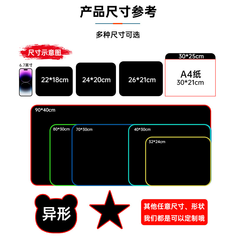 Promotional Mouse Pad Customized Extra Large Non-Slip Computer Desk Pad Creative Advertising Game Keyboard Wrist Pad Customized with Pictures