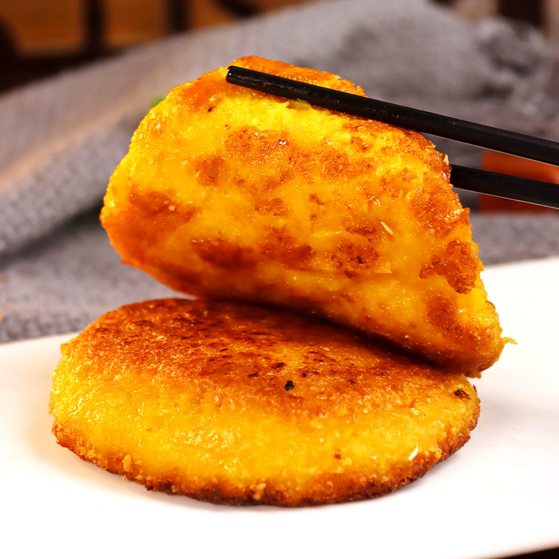 Fresh glutinous corn pulp package fresh pulp Bud sticky corn cake sticky sweet corn cake pot baked breakfast noodle cake fast food