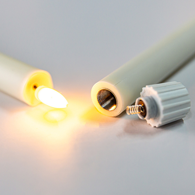 [Returning Customer Purchase] Birthday Christmas Pillar Candle Church Wedding Home Decoration Plastic Led Electronic Long Pillar Candle