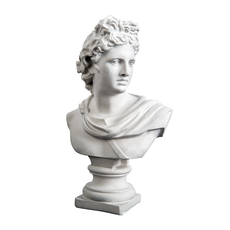 Aproplaster statue head portrait Apollo chest statue art sketch figure portrait sketch decoration model statue