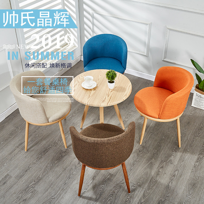 Nordic Simple Wooden Table Small Apartment Metal Log Small Round Table Imitation Solid Wood Side Table Corner Table Tea Table Negotiation Small Round Table