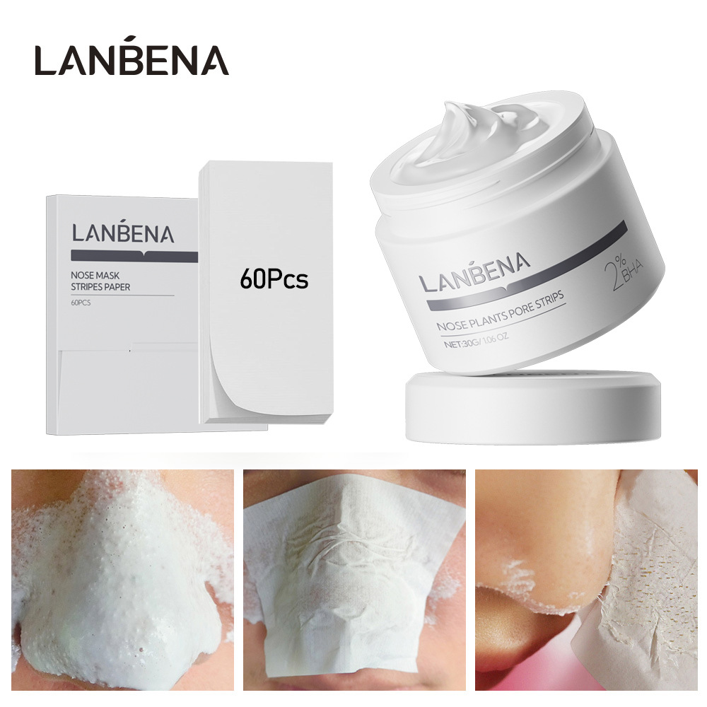 LANBENA blue beina blackhead nasal mask with 60 sheets of paper blackhead tearing