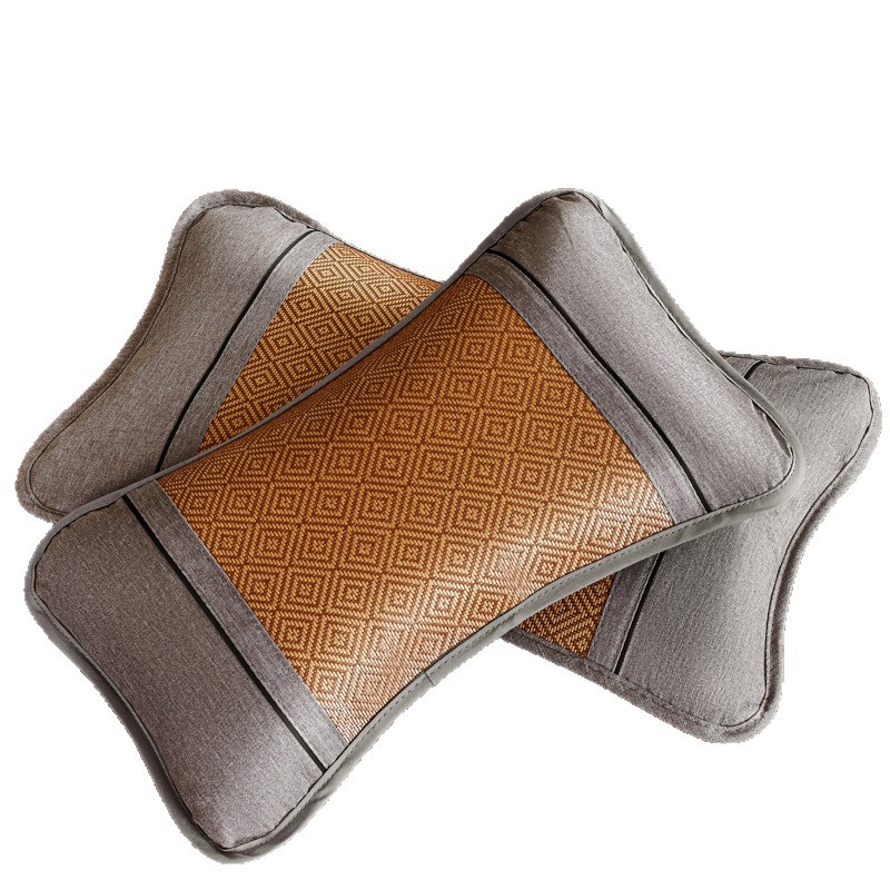 Summer Cooling Pillow for Adults, Single Pillow, Summer Tea Leaf Pillow, Rattan Cooling Mat Pillowcase, Summer Student Buckwheat Shell Pillow Core Cooling Pillow