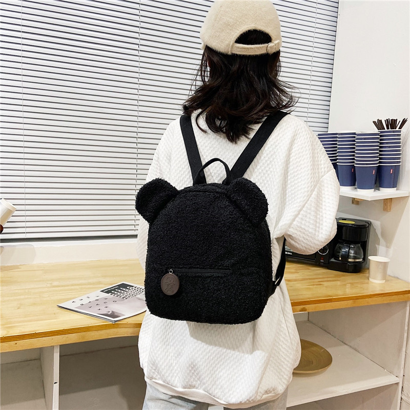 Foreign Trade Plush Teddy Bear Children's Backpack 2025 New Trendy Cartoon Fashion Backpack Factory Wholesale