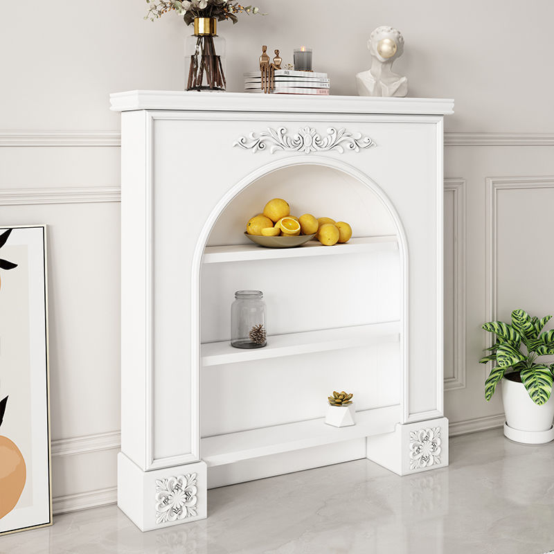 Scandinavian Retro Accessible Luxury Entrance Cabinet White Fireplace Rack B&B Decorative Rack Photography Props Popular Exhibition Hongzhi
