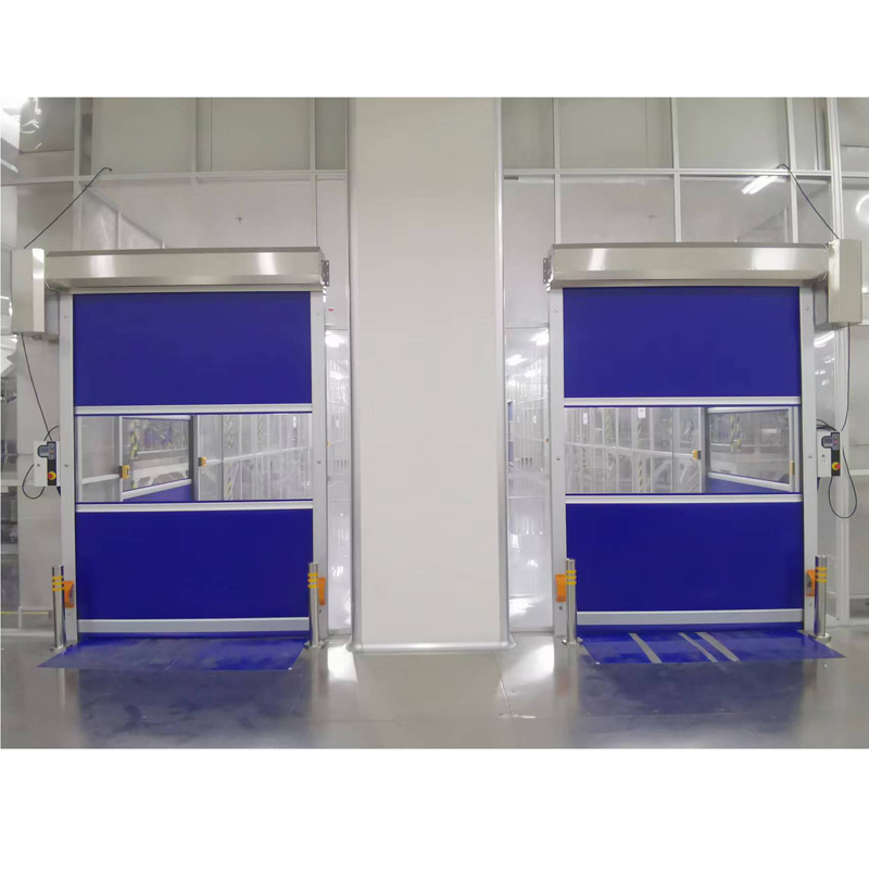 Industrial Equipment Protection Linkage Agv Robot Welding Anti-Arc Light Stainless Steel Pvc Automatic Fast Door Rolling Shutter Door