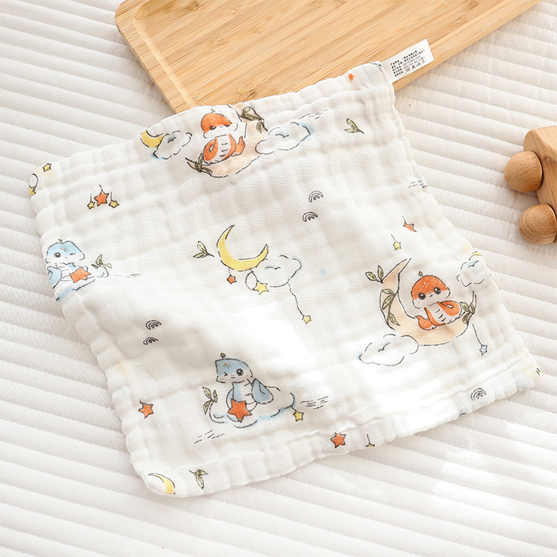 [affordable] six layers of 30x 30cm cotton small square gauze baby soft bubble cotton saliva towel