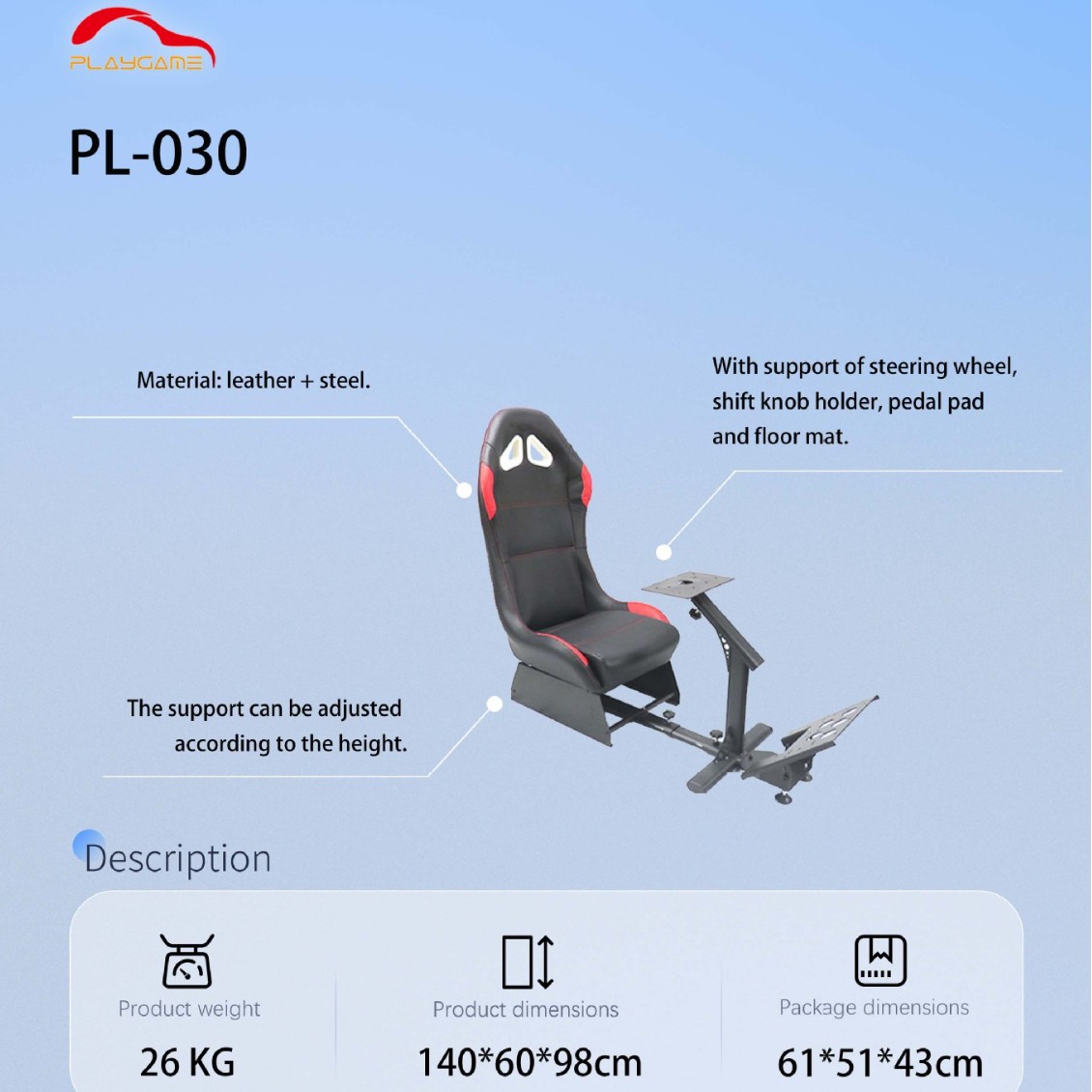 Складное полное спортивное сиденье Logitech G27 G27 симулятора гонок