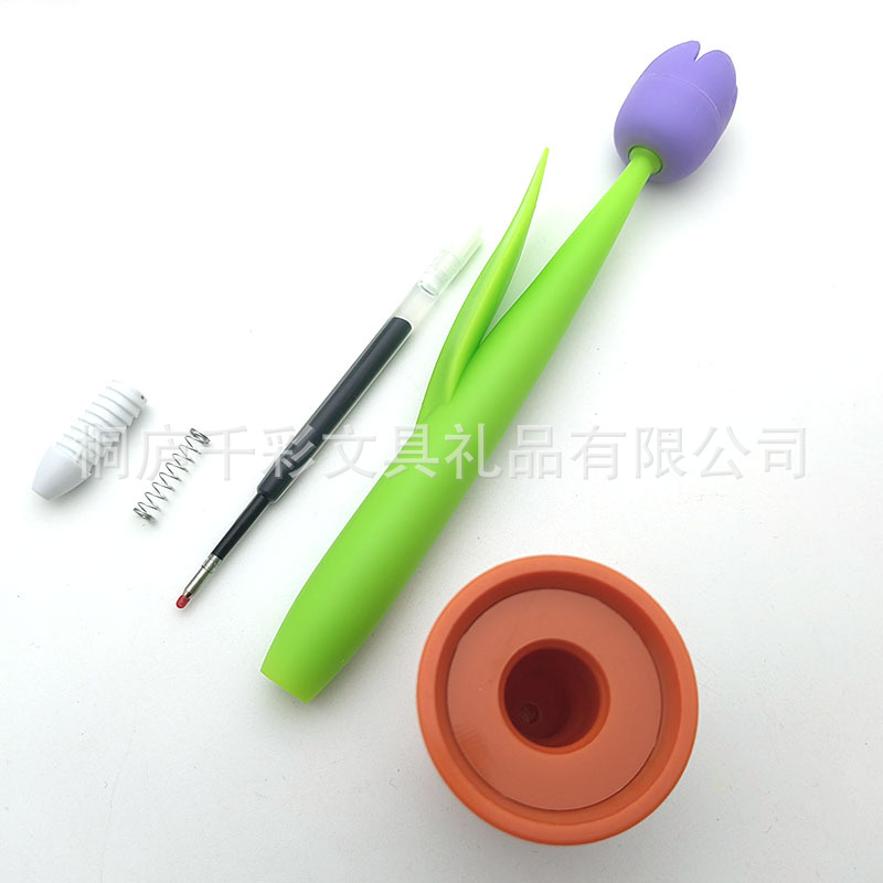 Pen New Tulip Desk Pen 0.5mm Neutral Pen Core Simulation Flower Shape Gift Pen Creative Desktop Pen Wholesale
