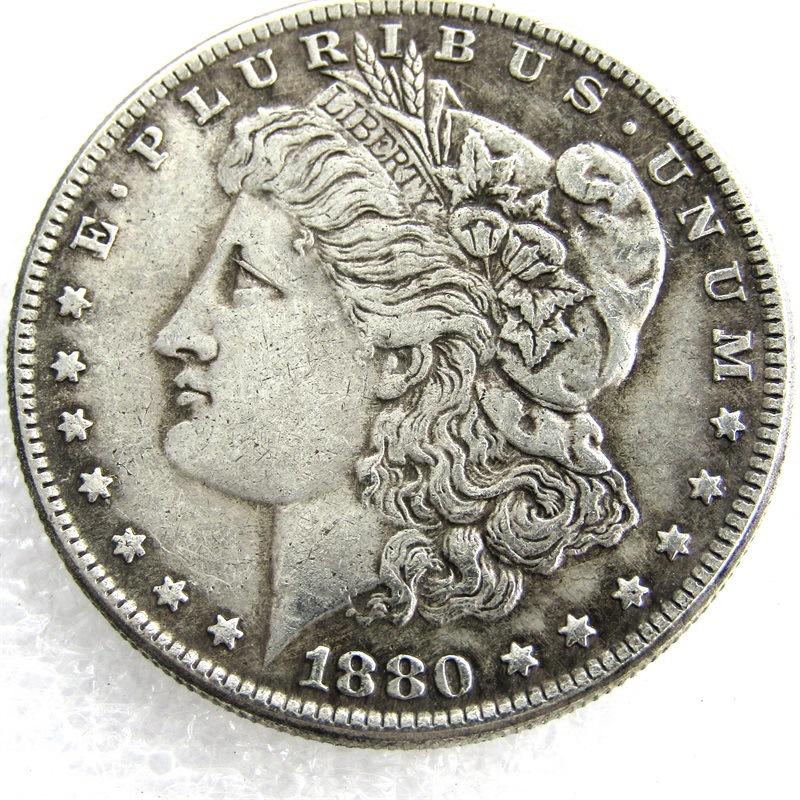 Antique Crafts S Version of the United States Morgan Silver Dollar Coin Brass Silver Plated Material Commemorative Coins