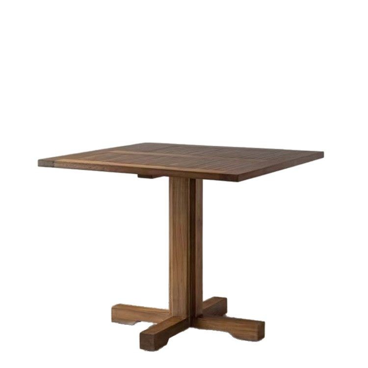 Solid Wood Square Dining Table Coffee Shop Log Small Table Old Elm Homestay Coffee Table Coffee Table Balcony Tea Table