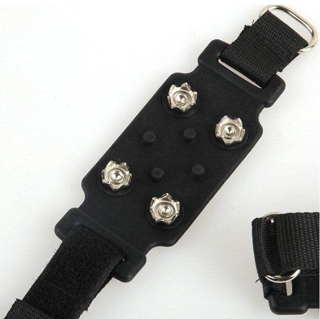 Factory Direct Silicone 4 Tooth Velcro Ice Claw Snow Non-slip Shoe Cover Winter Climbing Anti-slip Spikes Snow Claw