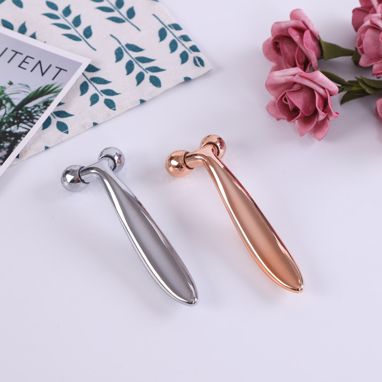 Импульсный 3D роликовый массажер для лица, ручной массажер, микроэлектрический массажер