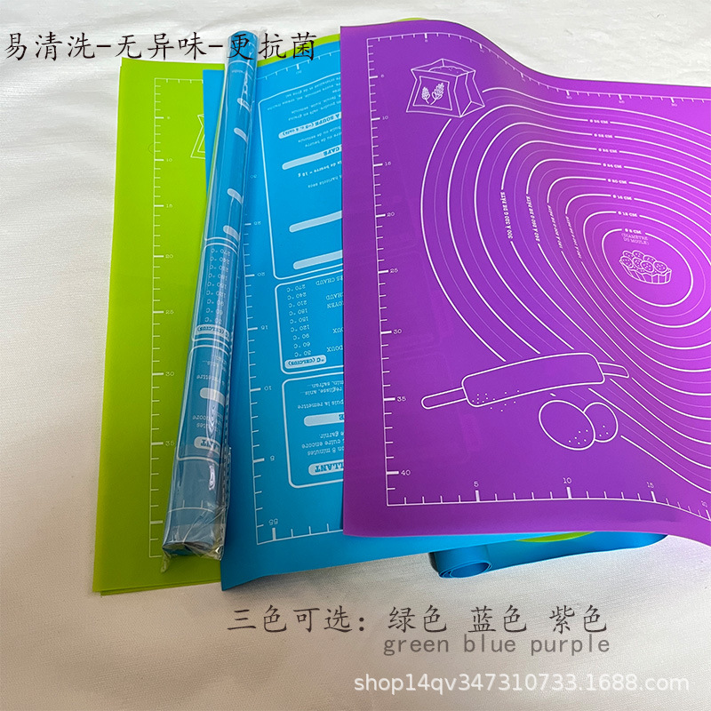 Cross-border hot selling 45*60 kneading pad rolling pad kitchen baking table pad chopping board non-stick pad with dial in stock