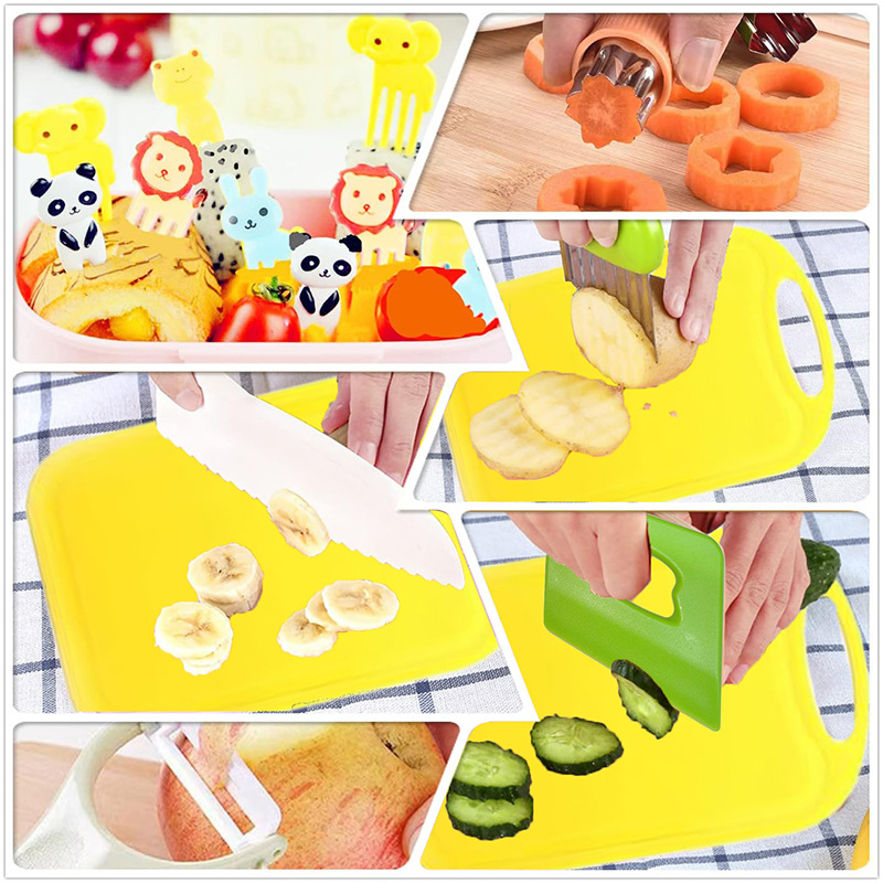 Amazon 28-piece children's safety knife suit gloves cutting board potato cut vegetables plastic children's kitchen suit