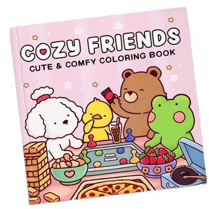 in stock cross-border coloring book for adults and teens Cute animal character book Simple and easy to use coloring book