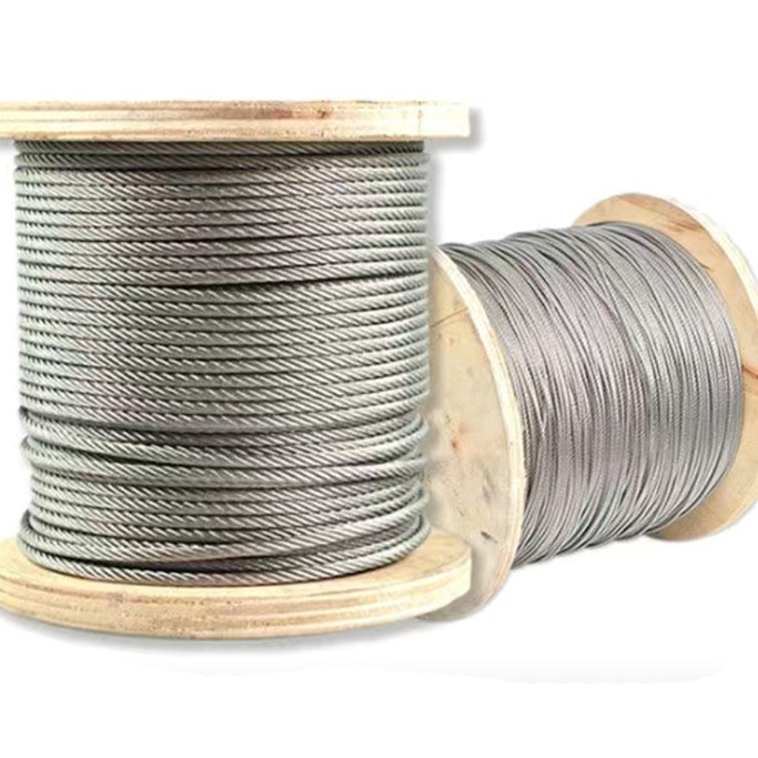 Factory 304 stainless steel wire rope galvanized plastic coated steel wire rope pressing color coated metal wire rope processing