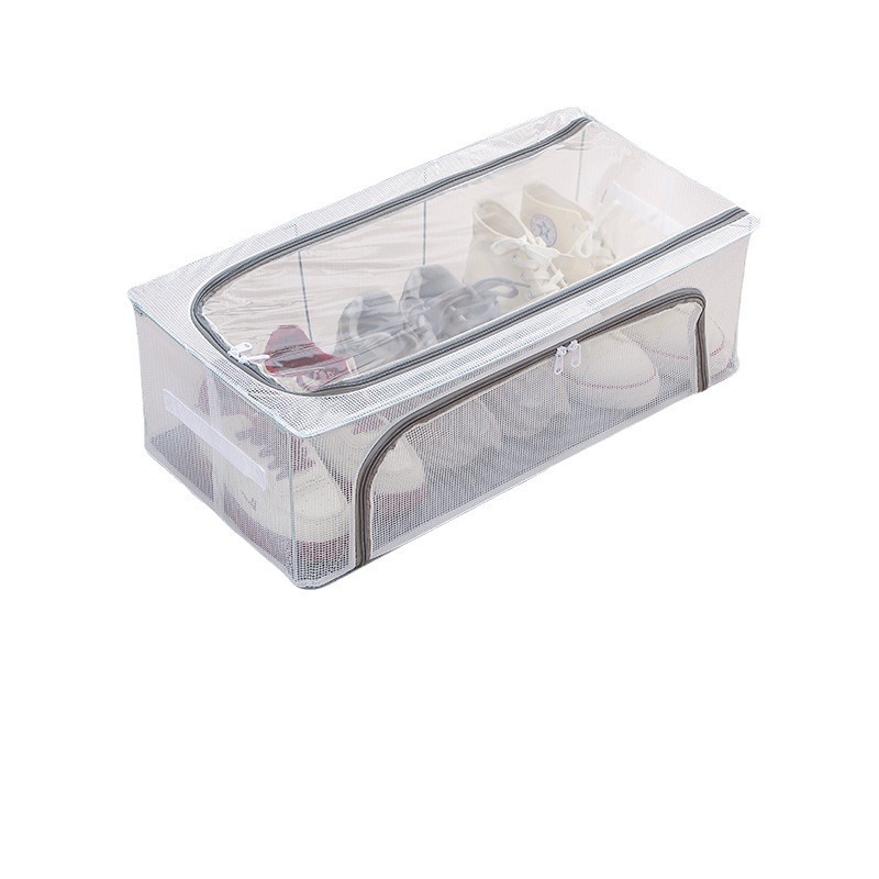 New Shoes Storage Box Net Foldable Dust-proof Bed Sundries Storage Box Visible Breathable Mildew-proof Filing Box
