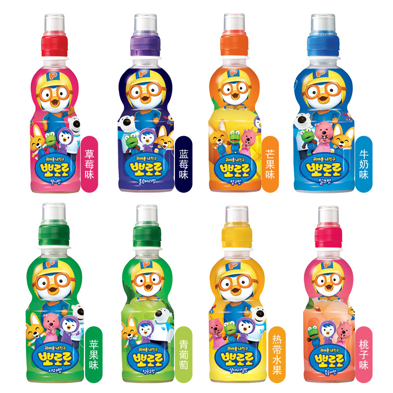 South Korea imported pororo children's fruit drinks Baolu bottle pororo juice drinks wholesale