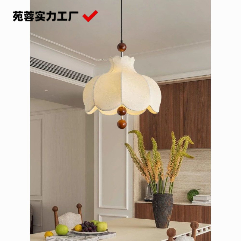 French Medieval Chandelier Retro Bedroom Room Lamp Designer Bar Restaurant Study Fabric Lamps Creative Stylish