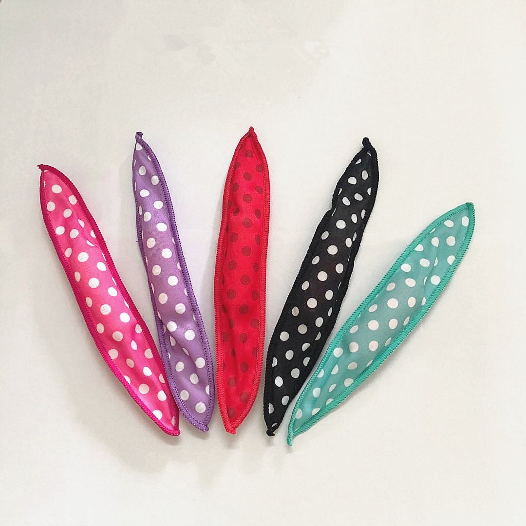 Hot Selling Polka Dot Curling Iron Pear Blossom Head Heatless Curling Iron Sponge Curling Artifact Bow Sleep Hair Curling