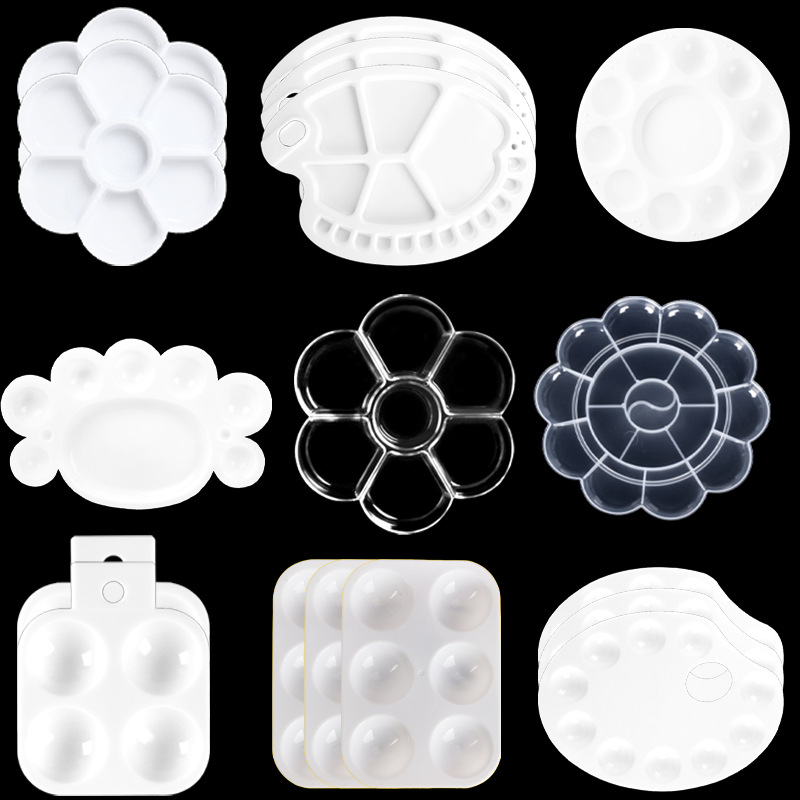 Кросс-бордерная художественная палитра поднос для краски пластиковая палитра для рисования детская палитра маленькая палитра в форме цветка сливы