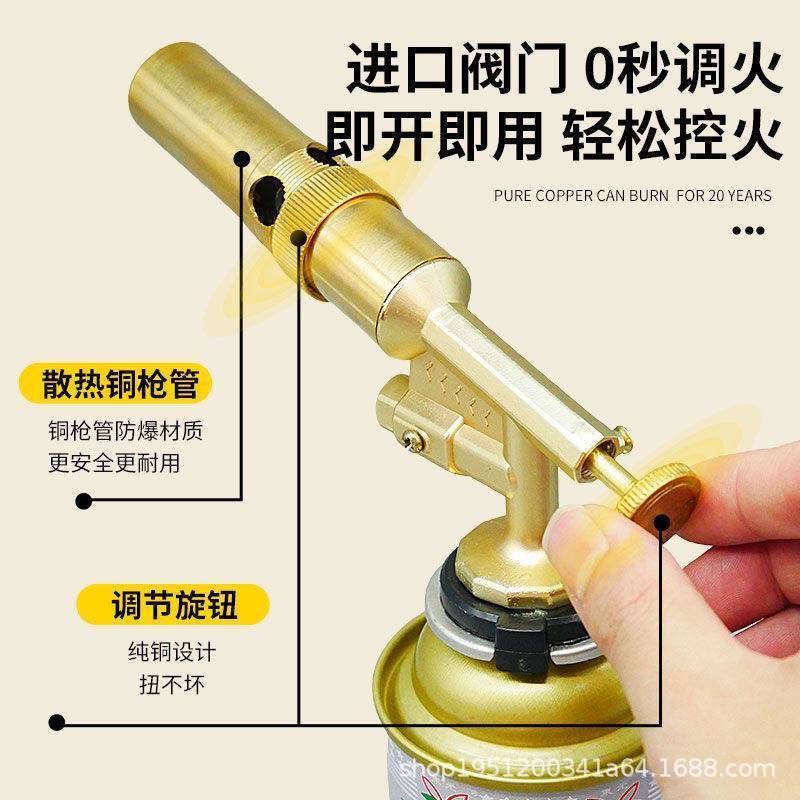 Flame Gun for Roasting, Household Portable Handheld Cassette Flame Gun, Welding Gun Igniter, Pure Copper Nozzle