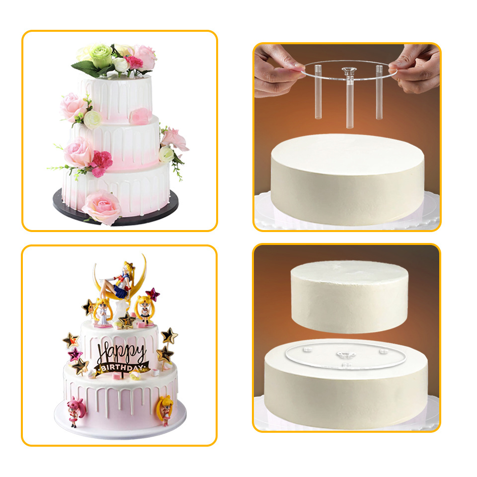 Cake piling bracket multi-layer piling gasket 6 inch 8 inch 10 inch transparent support frame dislocation suspension