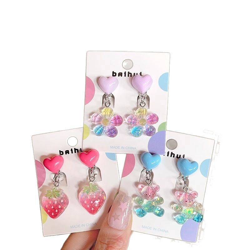 New Children's Ear Clip Cute Pony Pony Earrings Little Girl's Cartoon Fashion Earrings Girls Pendant