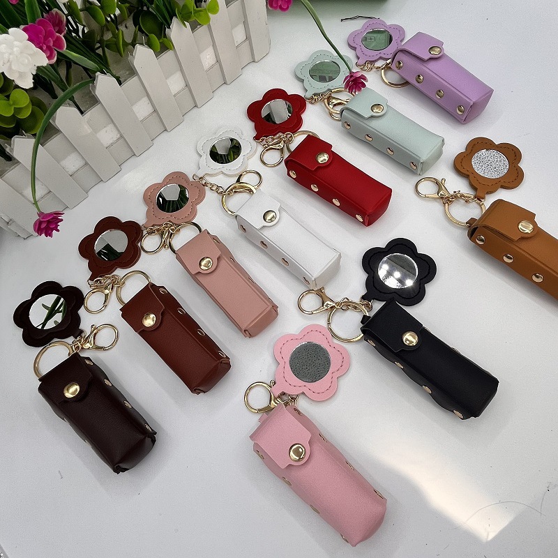Pu Leather Floral Lipstick Bag, Compact and Portable, Countryside Style Lipstick, Wild Countryside Style Travel and Vacation Bag Pendant