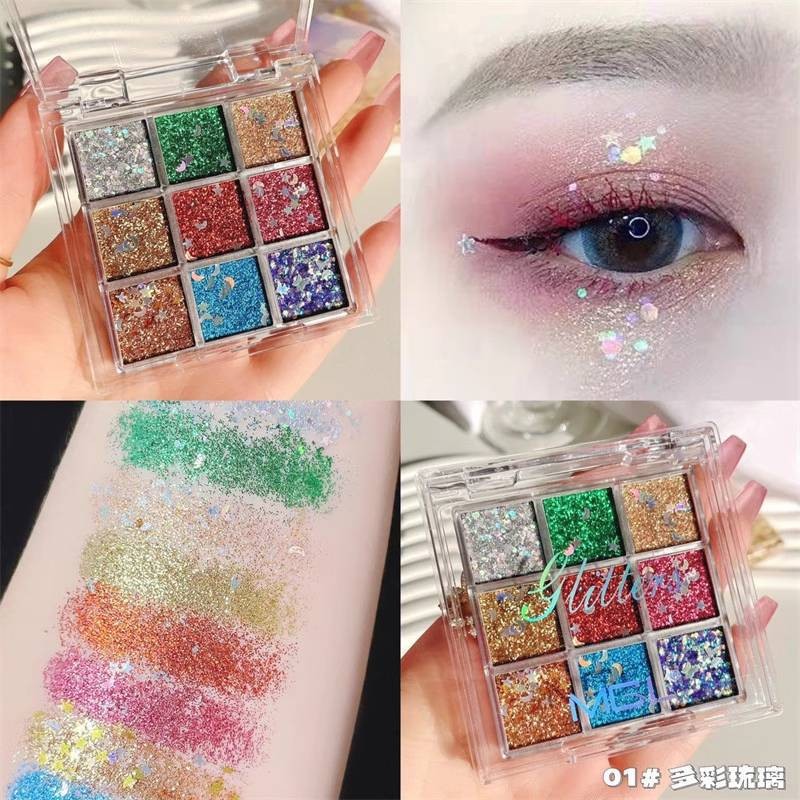 Children's Stage Makeup Eye Shadow Palette Makeup Set Glitter Sequins Performance Princess Special Cosmetics Eye Makeup for Women
