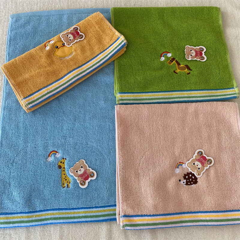 Оптовая продажа, детское полотенце, мультяшное, с вышивкой