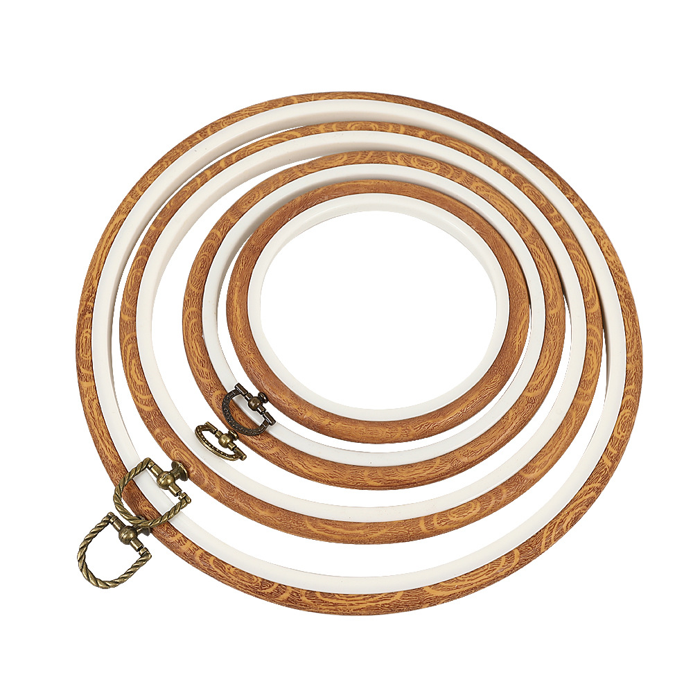 Imitation Wood Grain Embroidery Hoop, Multi-Specification Irregular Embroidery Hoop, DIY Embroidery Handmade Cross-Stitch Auxiliary Tool, Vintage Embroidery Hoop