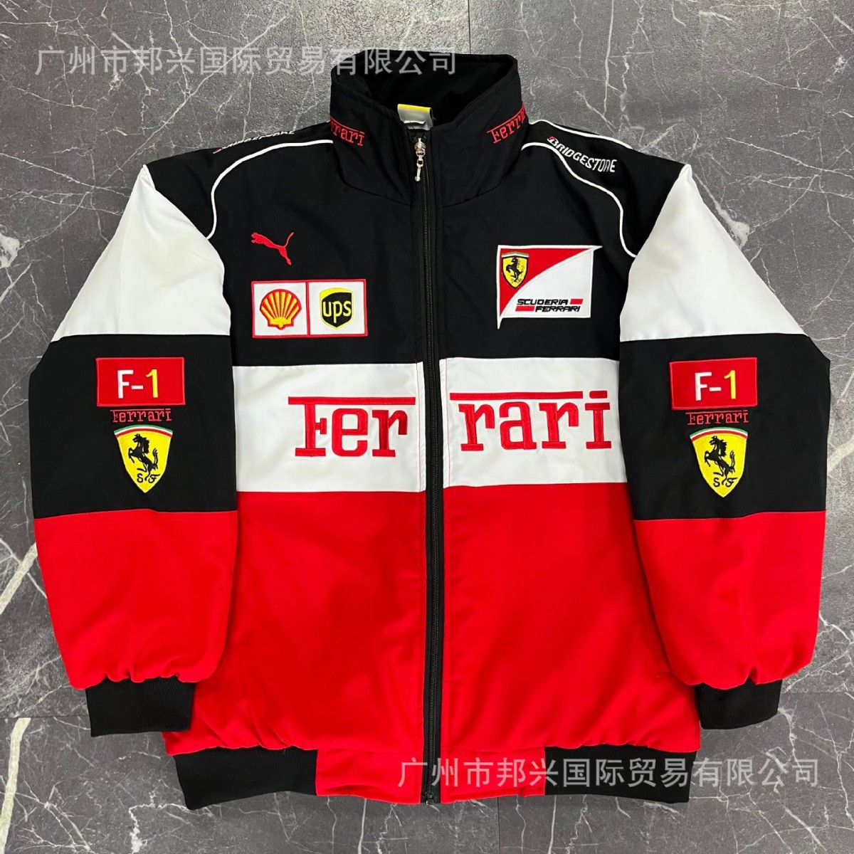 F1 Full Style Embroidered Racing Suit Cycling Suit Explosion Biker Suit European and American Retro American Style Jacket for Men and Women Couple