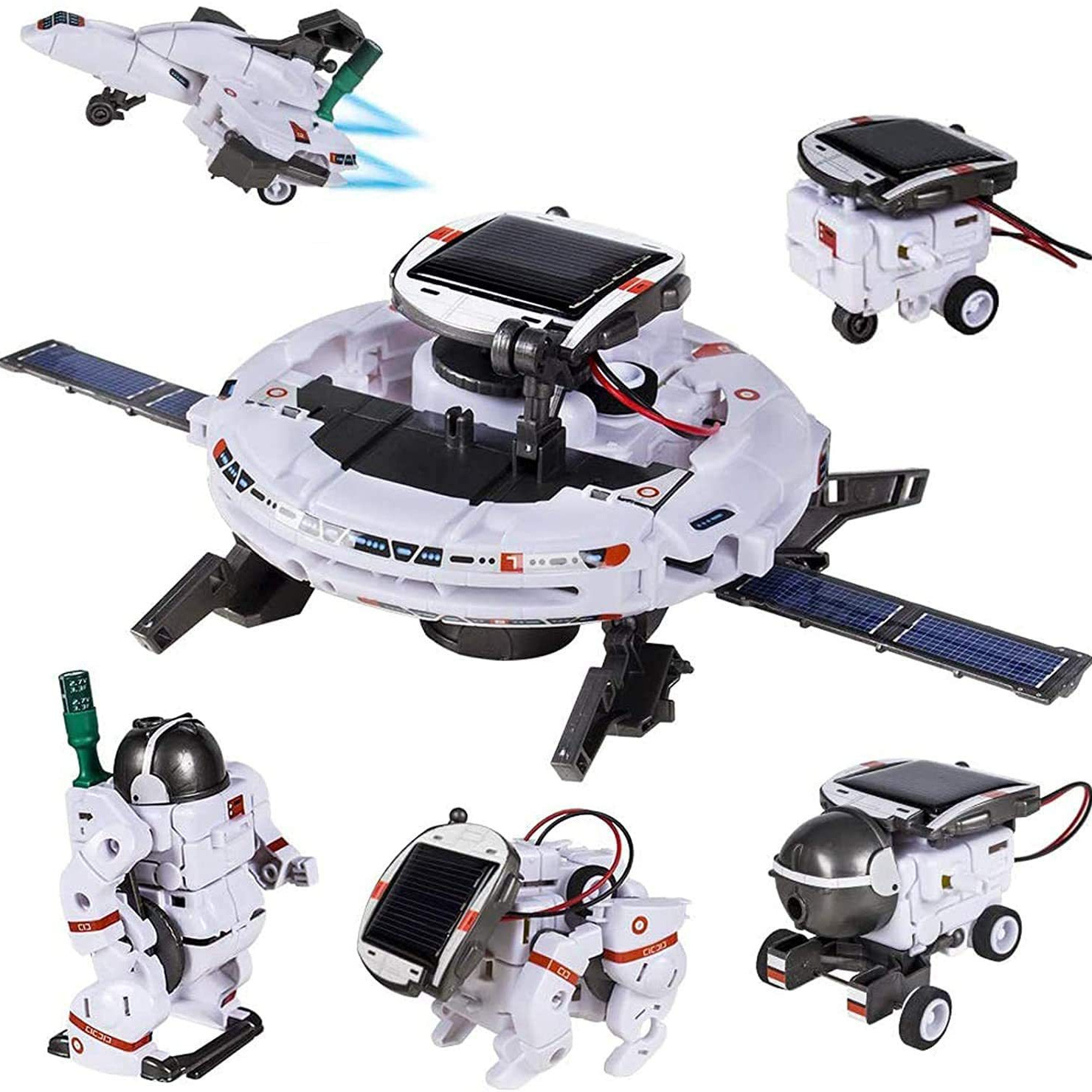 DIY Assembly Toy Six-In-One Self-Assembled Space Solar Building Block Car 6-in-1 Robot Solar Toy