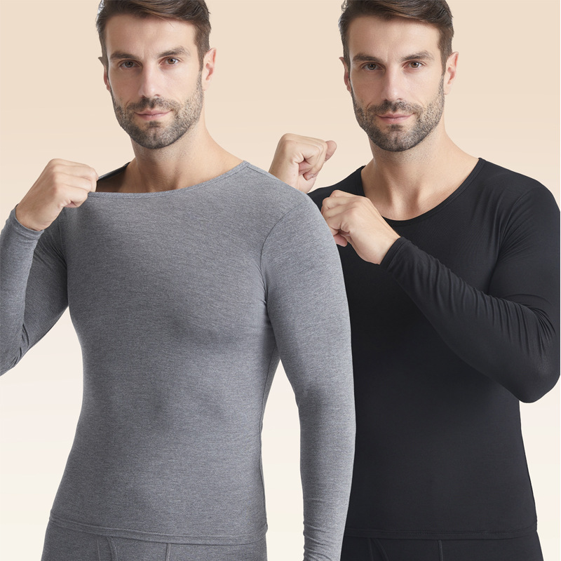 Бесшовное термобелье для мужчин, комплект из брюк и верхней части, осенние вещи большого размера, комфортный базовый зимний комплект