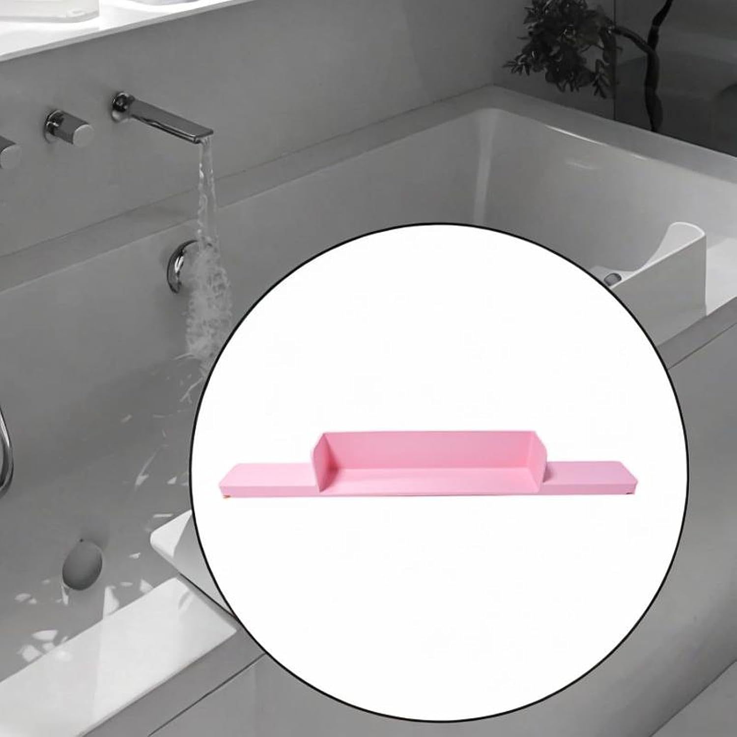 Bathroom Tub Splash Water Resistant Silicone Baffle Easy Installation Easy Removal Movable Easy to Carry Sturdy Toy Tray
