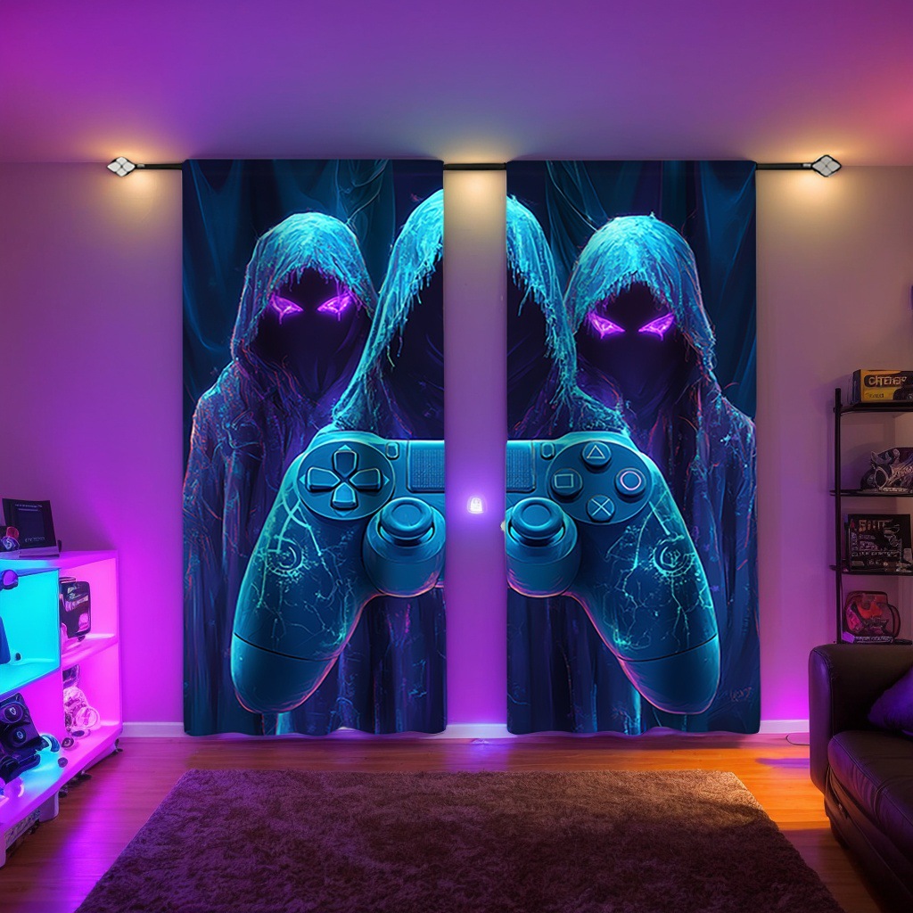 Дизайн игрового контроллера Jit, эксклюзивные продажи напрямую с завода, цифровая печать штор и экранов для киберспортивных комнат