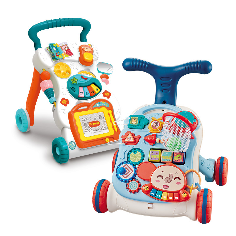 Cross-border hot-selling baby walker toy children's music sliding baby anti-rollover multi-function hand-propelled walker