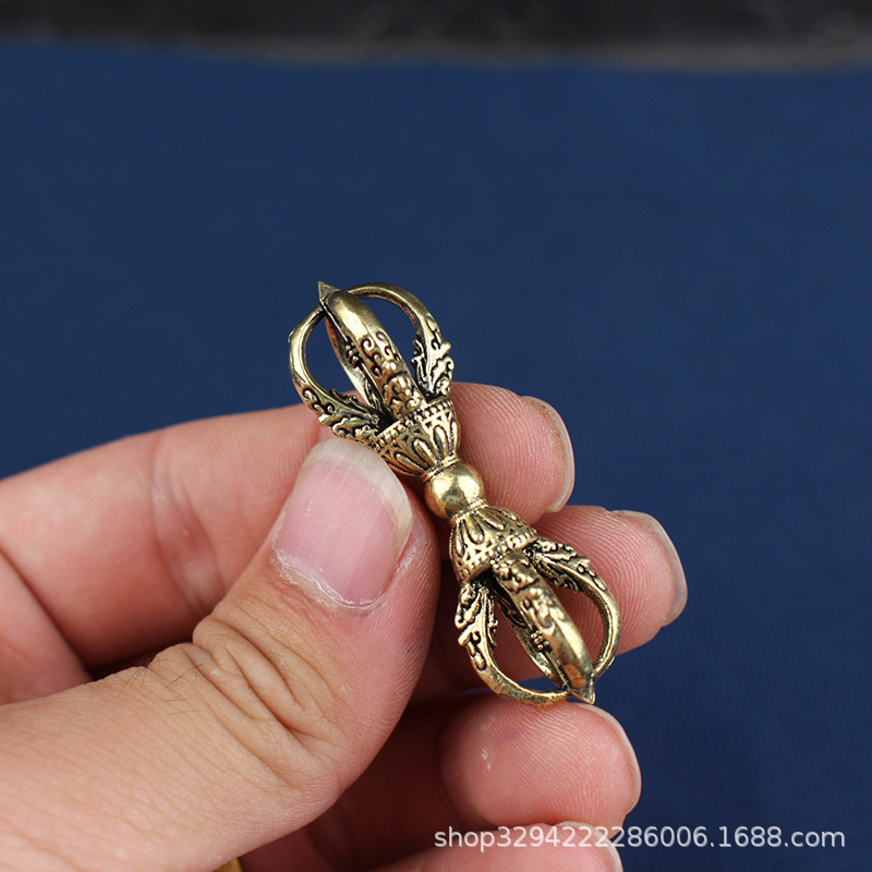 Xizang Secret Teach Instrument Handmade Brass Five-strand King Kong Magic Pestle Ornaments Old Crafts Nepal Instrument