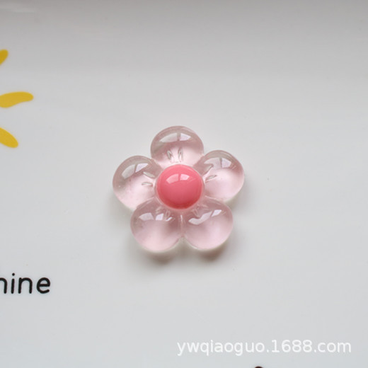 diy resin accessories fat flower transparent five-petal flower mobile phone case hair accessories water Cup stationery shoe buckle decorative material patch