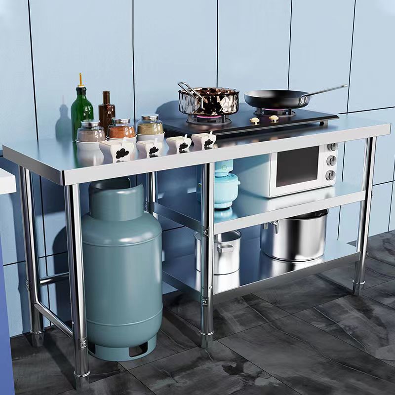 Stainless Steel Stove Rack Kitchen Gas Stove Rack for Cutting Vegetables and Chopping Meat Three-Layer Workbench That Can Hold Gas Tanks
