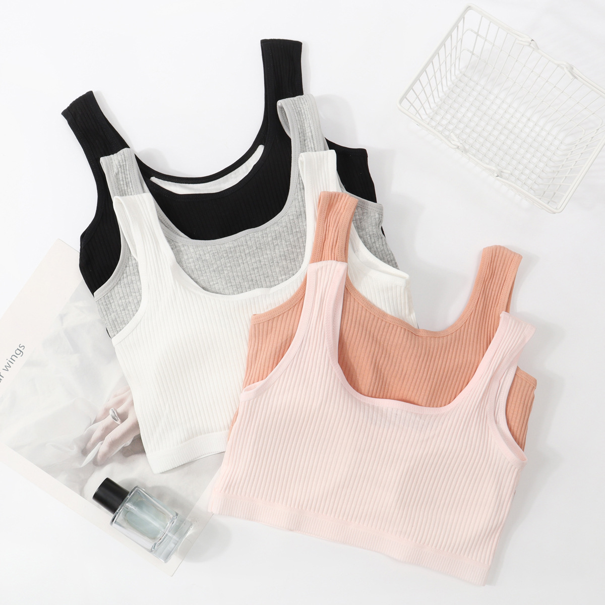 Girls' Underwear Junior High School Students High School Students Female High School Students Pure Cotton Stall Developmental Small Vest Big Children Girls' Bra