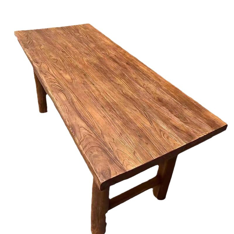 Old Elm Old Elm Tea Table Old Door Panel Square Table Retro Style Zen Bench Dining Table Restaurant Furniture