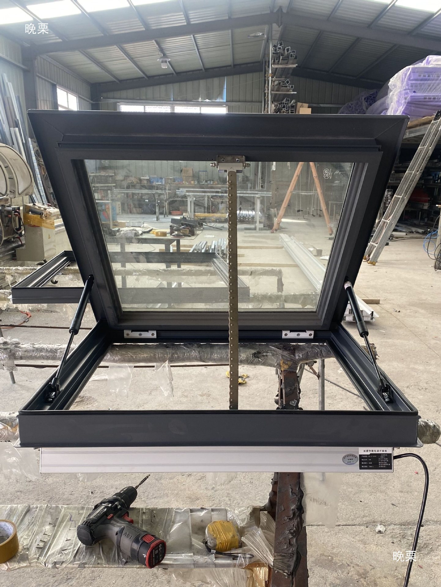 Aluminum Alloy Electric Skylight for Sloped Flat Roof, Skylight Cover for Sunroom, Attic, Light Well, Basement, Thickened