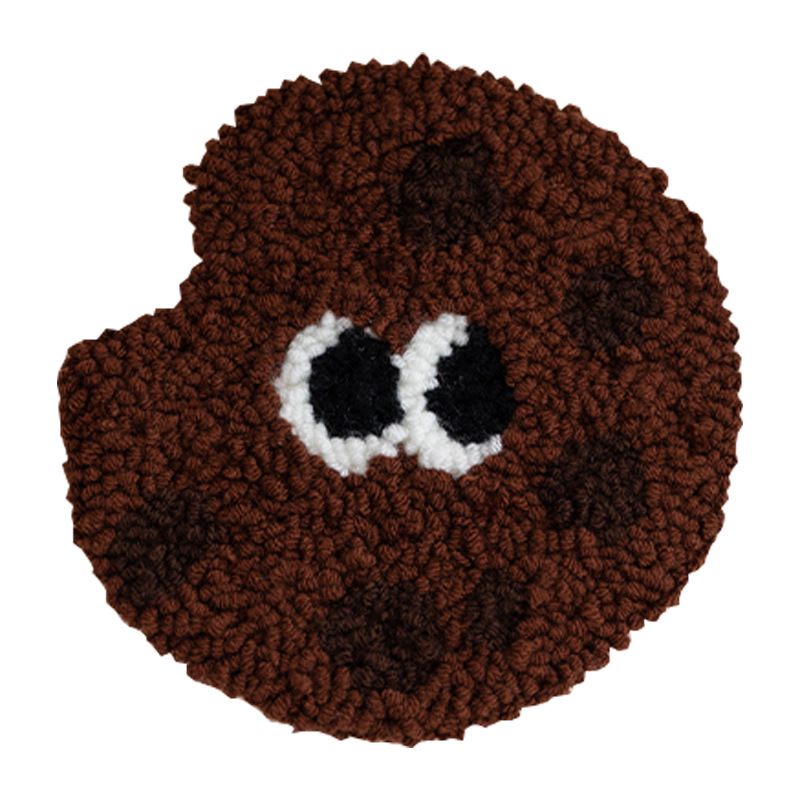 Poke embroidery handmade diy cartoon milk box toast bread desk coaster heat insulation pad novice zero Foundation