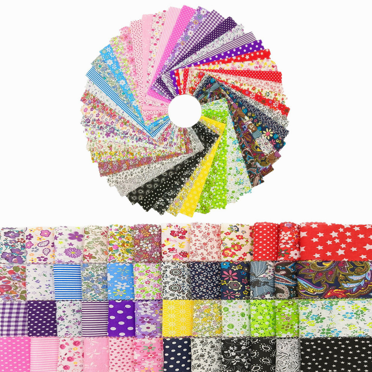 50 кусочков чистой хлопковой ткани, набор для начинающих, мелкие кусочки ткани